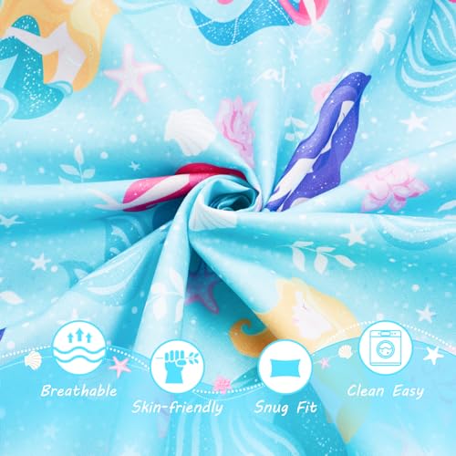 Image of JISEN Baby Crib Sheet 1 Piece Portable Fitted Crib Sheet for Standard Crib and Toddler Mattresses Nursery Bed Decor for Boys Girls 28x52 Inch Green Mermaids