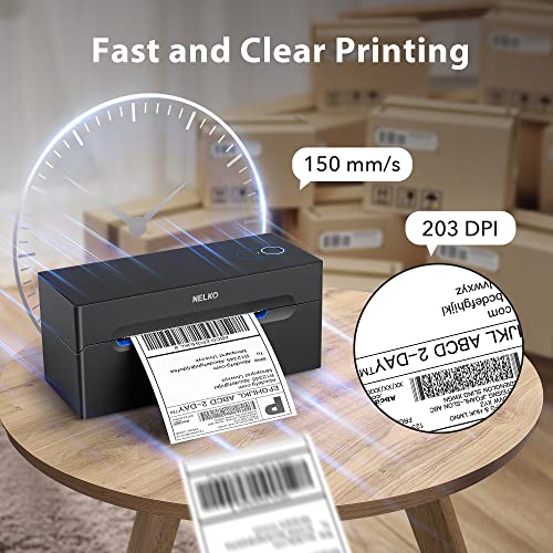 Nelko Bluetooth Thermal Shipping Label Printer, Wireless 4x6 Shipping Label Printer for Small Business, Support Android, iPhone and Windows, Widely Used for Amazon, Ebay, Shopify, Etsy, USPS