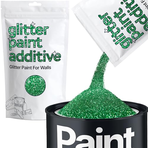 Emerald Green Glitter Paint Additive 100g for Adding Sparkle to Paints & Varnish | Paint Walls Sparkly Add to Emulsion, Acrylic or Lacquer Indoor | Hemway