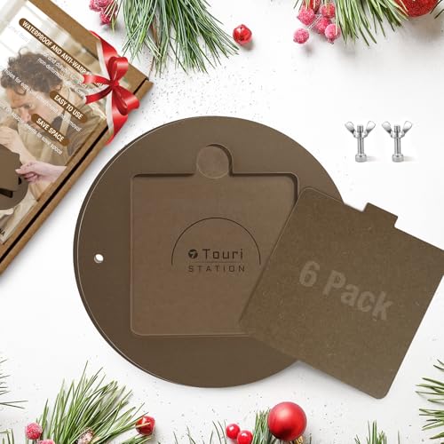 Touri Pottery Bats Set for Pottery Wheel, 1 Pack 12” Round Outer Bat & 6 Pack 7” Square Inner Bats Included, Ceramic Tools for Pottery, Brown