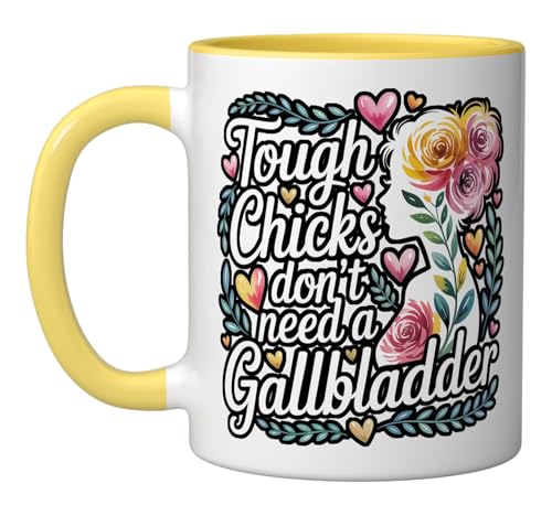 Taza cerámica 11 onzas amarillo y blanco miniatura 1