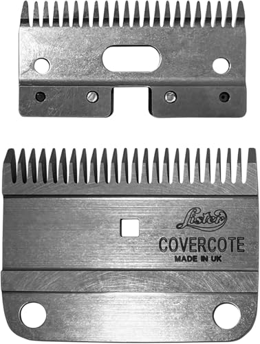 Lister Covercote Blades - Professional Animal Clipper Blade Set - 5mm Length Hair - for Horses Cattle Alpacas & Pigs - Compatible with Eclipse Star Liberty Legend & Fusion Clippers - 258-12560