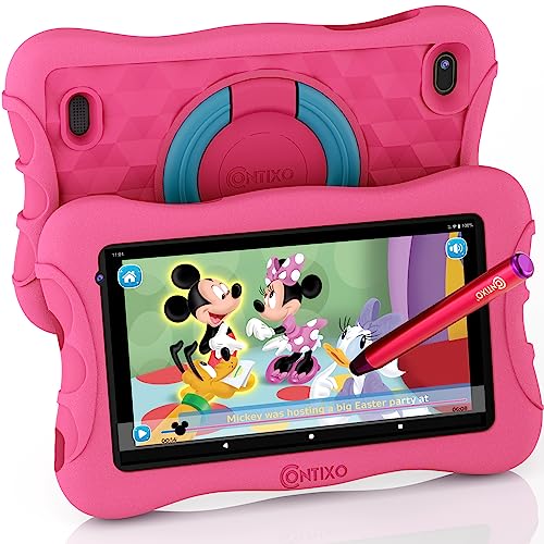 Contixo Kids Tablet V10+ - 7 Inch Hd Ages 3 To 7, Toddler Tablet With Camera, Parental Control, Android 10, 32Gb Wifi Learning Tablet For Children With Teacher's Approved Apps And Kid-Proof Case, Pink #TOP11