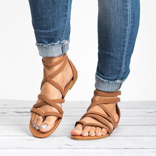 Womens Gladiator Strap Sandals Elastic Strappy String Thong Ankle Strap Flip Flops Bungalow Sandal Summer Beach Shoes2