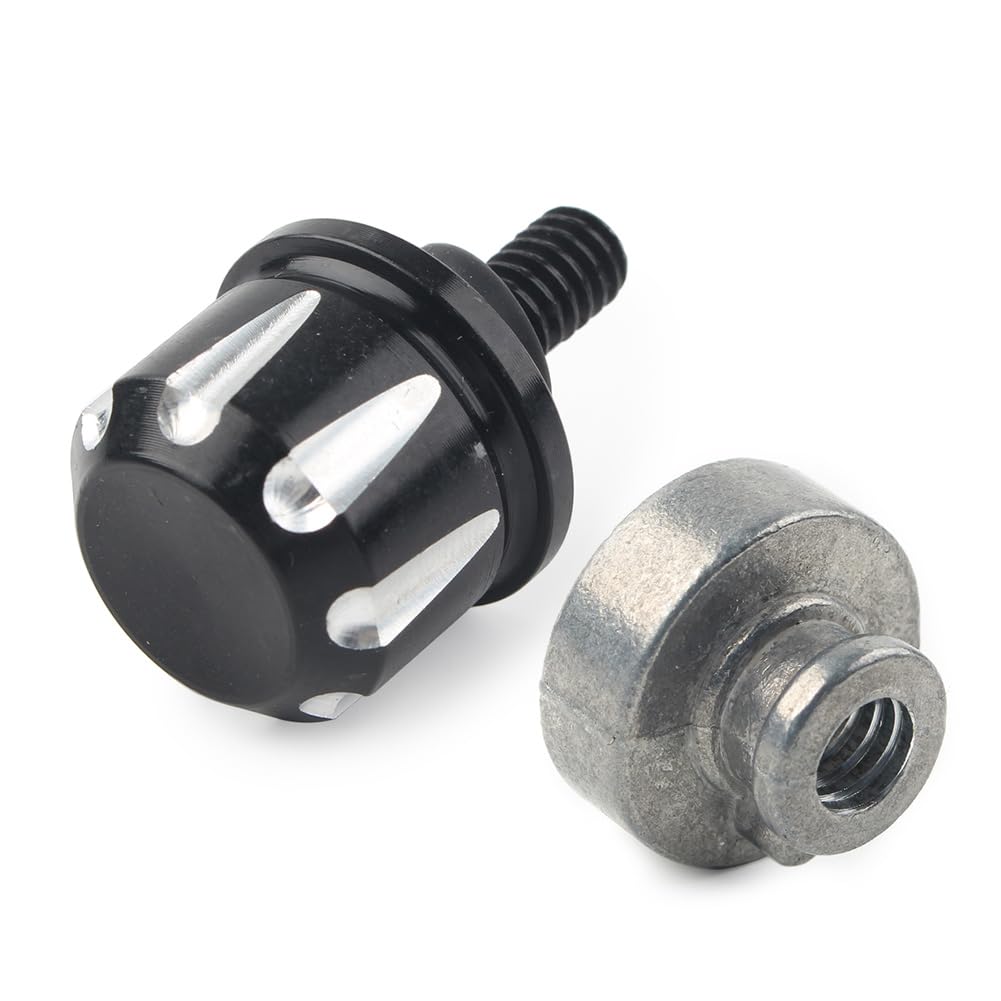 FSFYUK Kit Bullone Vite Dado Sedile Parafango Posteriore MotorcycleM6, Pomello Di Montaggio In Alluminio Per Per, Wide Glide, Per, Dyna Con Filettatura 1/4-20, Nero - Foto 10