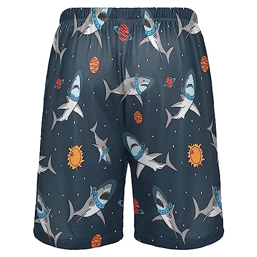 Sloth Horse Print Pajama Bottom Shorts for Men Soft Casual Sleep Lounge Shorts with Pockets S - XXL2