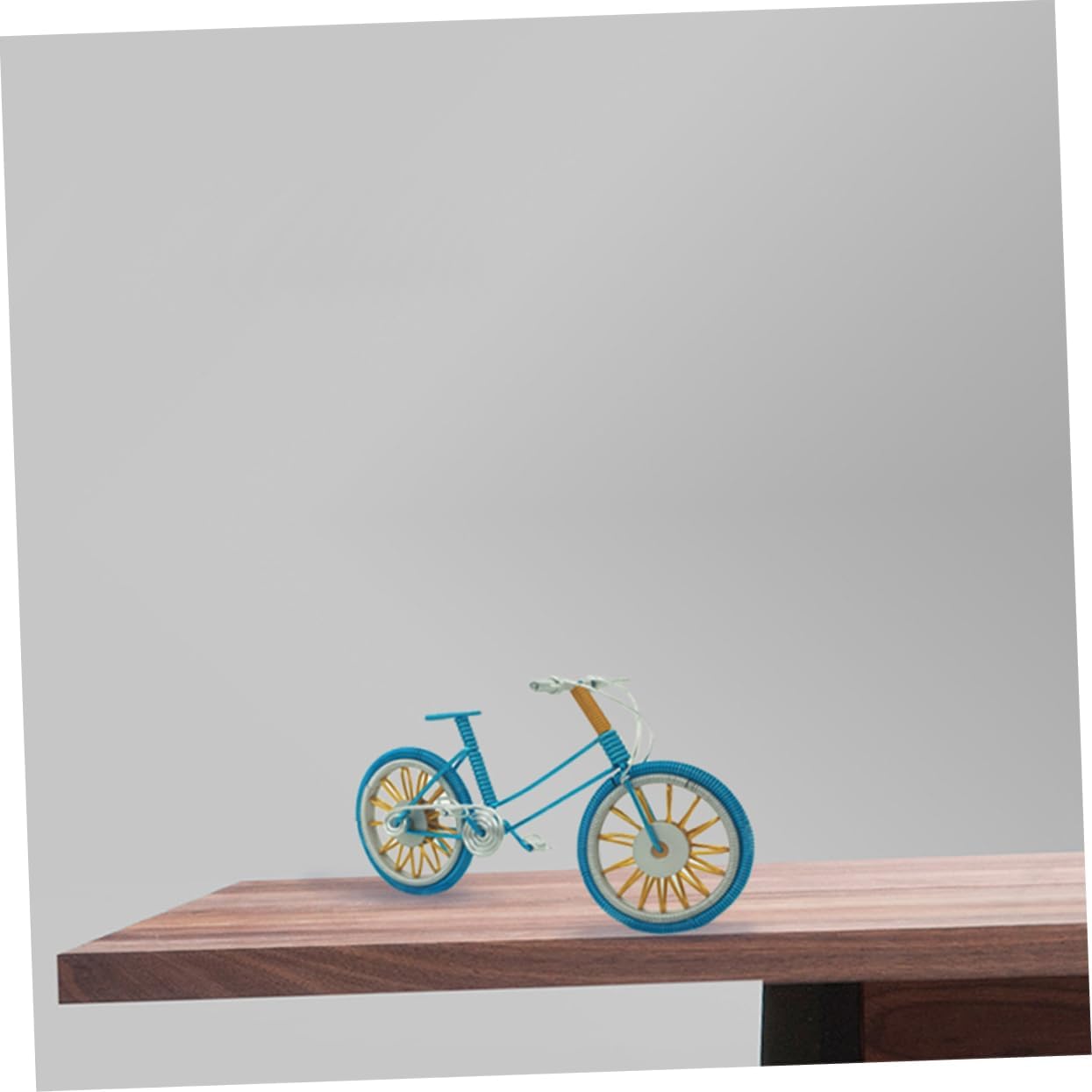 Cabilock Bike Model Aluminum Wire Figurine for Office and Home Decor | Creative Miniature Ornament, Blue Finish, Collectible Vehicle Accent, Desktop Decoration, Metal Crafts Display