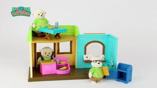 Amazon.com: Li'l Woodzeez – Post 'n Pizza Shop Dollhouse Playset