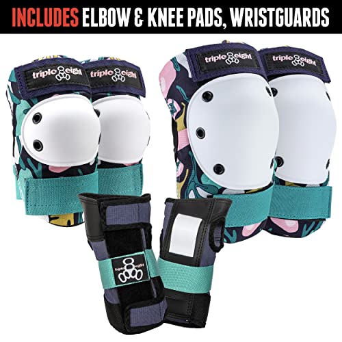 Image of Triple Eight Saver Series Pad Set with Kneesavers, Elbowsavers and Wristsavers, Medium, Floral