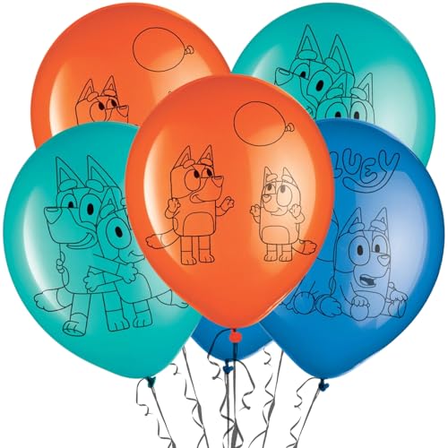 Image of Bluey-Inspired Multicolor Latex Balloons - 12 inch (6 Pcs) - Fun, Durable & Eco-Friendly Party Decorations for Kids' Celebrations & Events