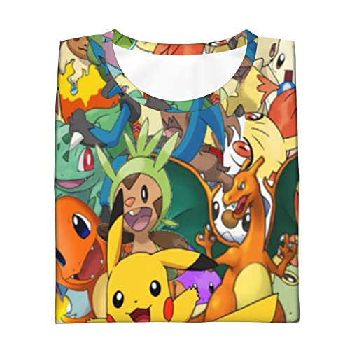 Boys And Girls T-Shirt Cartoon Pattern 3D Printing Casual Clothing Novelty Crew Neck Shirt Youth/Child L(12-14 Years) Yellow #TOP7