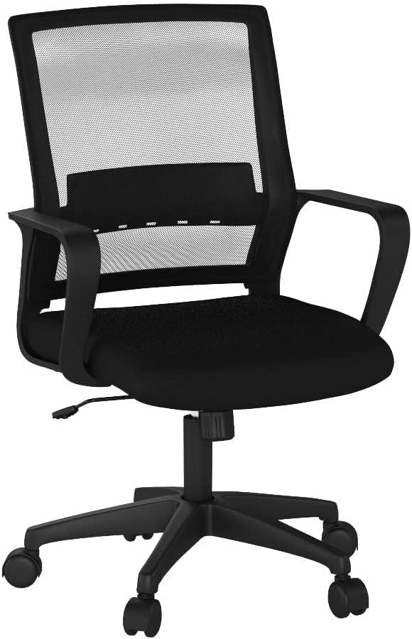 BestOffice Desk Chair for Office which is Ergonomically Made with Cushion, Armrest & Lumbar Support, Nylon (Black) - Image 5