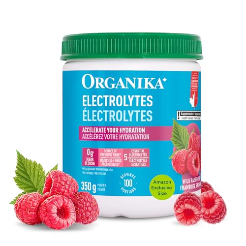 Organika Canadian-Made Electrolytes Powder | Wild Raspberry Flavour - 350g 100 servings