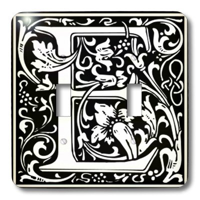 Lettre victorienne E en noir N blanc avec impression d'art lsp_193100_2