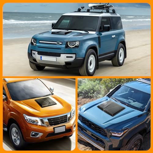 Image of DREAMOTOR Hood Scoops For Cars, Universal Hood Scoop Vents, Automotive Hood Scoops for Trucks Compatible with F150 F250 F350 GMC Sierra 1500 2500 Dodge Ram 1500 2500 Toyota Tundra Jeep Wrangler