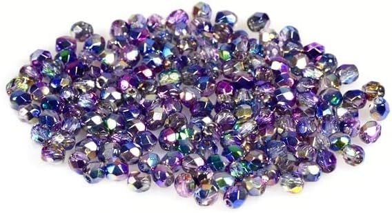 60pcs Fire Polished Faceted Beads Round 3 mm, Crystal 95100 (30-95100), Bohemia Crystal Glass, Czechia 15119001