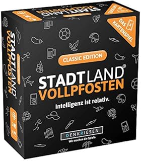 DENKRIESEN - Stadt Land VOLLPFOSTEN - Das Kartenspiel - Classic Edition | Wichtelgeschenk | Stadt Land Fluss Familienspiel | Geburtstagsgeschenk | Reisespiel