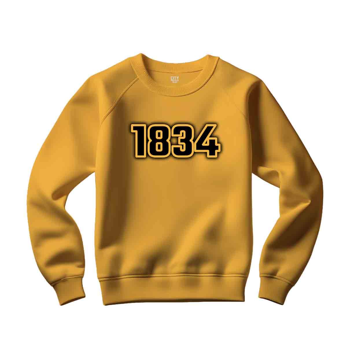 Sweatshirt 1834 unisexe jaune pour illuminer vos sorties et week-ends cocooning