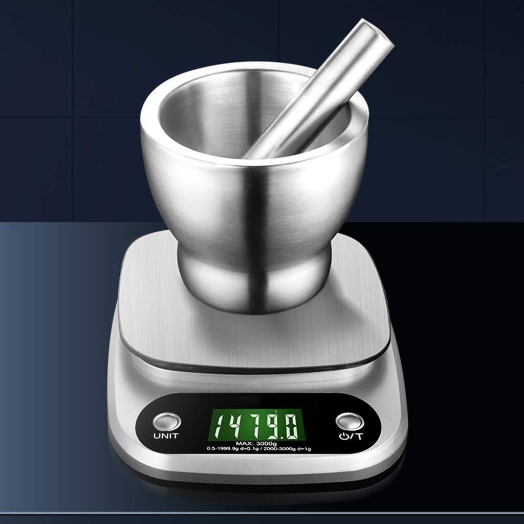 Mörser und Stößel Mörser und Stößel-Sets Edelstahl-Zerkleinerer Stößel Mörser-Set, langlebige, leicht zu reinigende Rührschüssel, ideal für Gewürze, Ingwer