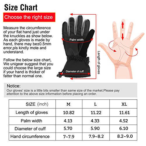 mysuntown Ski Gloves Waterproof Warm Snow Gloves Snowboard Snowmobile Winter Gloves for Men Women (XL) (L)