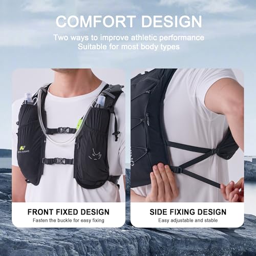 Image of N NEVO RHINO 5.5L Running Vest for Women Men, Lightweight Hydration Vest with 1.5L Water Bladder, Breathable Water Backpack for Hiking Marathon Running