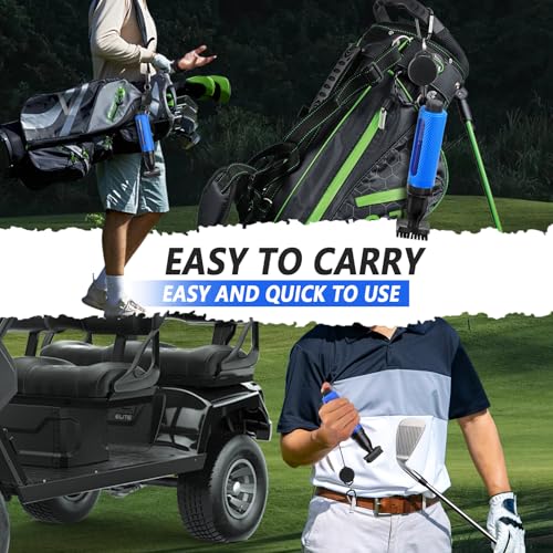 Image of Golf Club Cleaning Kit,Golf Accessories,Golf Cleaning Kit with Golf Club Cleaner Water Brush,Towel,Divot Repair Tool,Groove Sharpener,Golf Ball Alignment Complete Golf Kit