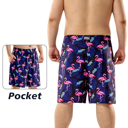 BRISIRA Big and Tall Mens Swim Trunks with Compression Liner Swimsuit Bathing Suit Swim Shorts Board Shorts Quick Dry 1X-6X2