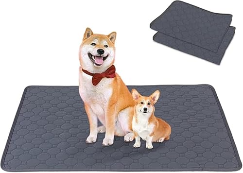 KryZaro Lサイズ(50*70cm)洗えるペットシーツ 四重構造漏れ防止 超吸収消臭制菌 滑り止めワイド型 犬猫用おしっこシーツ 介護用繰り返し使えるエコ下敷きマット ブルーエッジデザイン四季通用