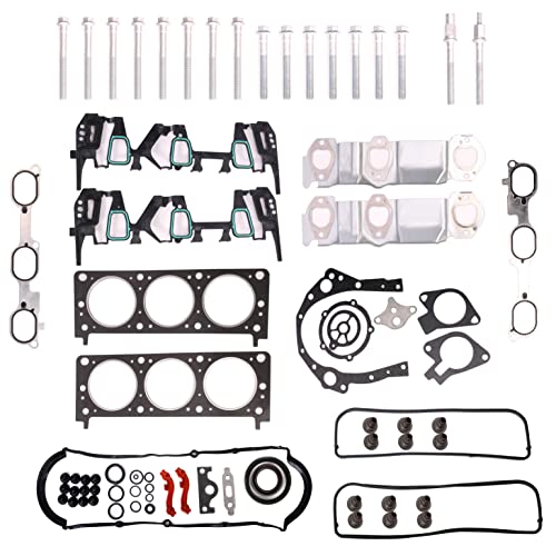 Image of Head Gasket Set with Bolts, 3.4L, Compatible with Chevy Equinox 2005-2009, for Pontiac Torrent 2006-2009, ES72892 HS9071PT-3, 3.4L V6 OHV, VIN F(74pcs)