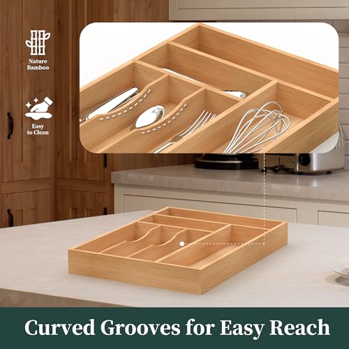 Organiseur en bambou robuste et durable pour un design épuré
