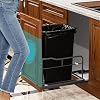 Pull Out Trash Can Under Cabinet with Push to Open Slides, Heavy Duty Cabinet Trash Can Pull Out Kit with Door Mounting Kit for Kitchen, Requires 13 W Cabinet Opening (Waste Bin Not Included)