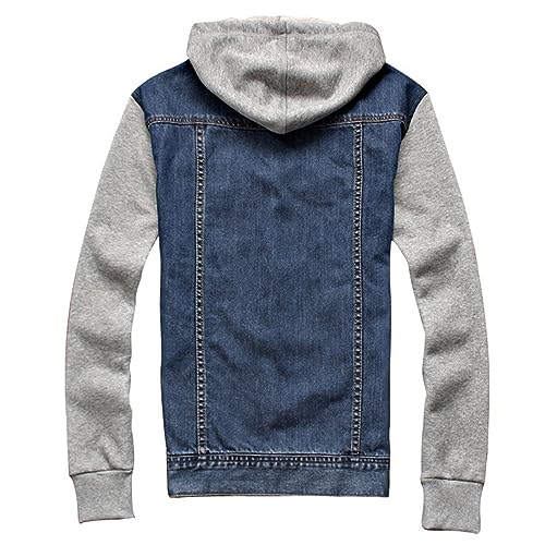 Men's Trucker Hooded Jacket Male Casual Washed Cotton Hoodie Jacket Men Slim Fit Jean Jacket With Hood3