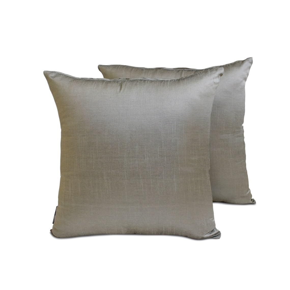 Taupe Gray Art Silk Lumbar Cushion Covers 35x65 cm, Pack of 2 Solid Plain Luxury Accent Cushion Cover for Sofa, Couch, Bed, Living Room, Bedroom & Modern Home Décor - Taupe Gray Luxury