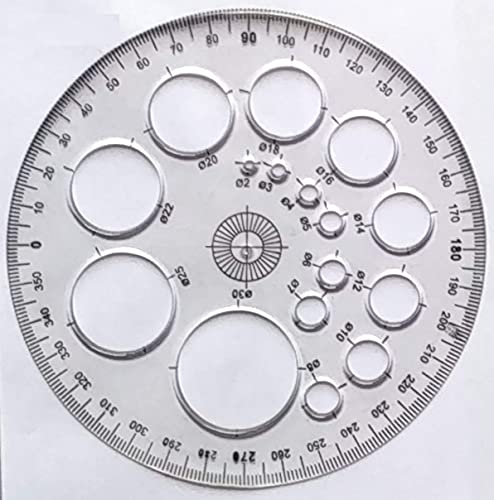 Image of FIRST CLICK Art Protector 360 Degree with 16 Circles Stencil Size-12.5 cm - Off White