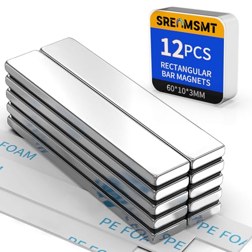 Image of Powerful Neodymium Bar Magnets, 12 Pack Heavy Duty Magnet, 60x10x3 mm
