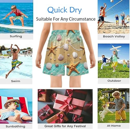 Boys' Board Shorts with Compression Liner Quick Dry Boys Swim Trunks Casual Shorts 4-13Y3