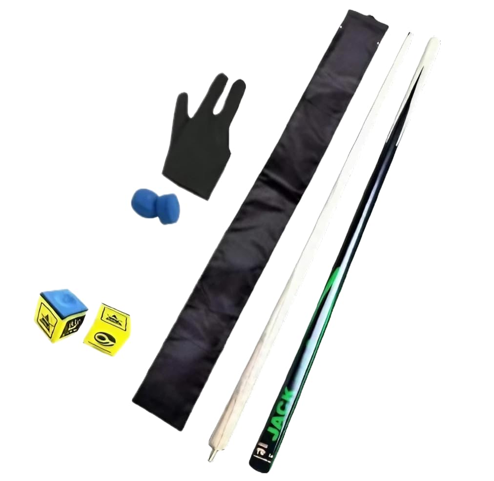 JBB Billiards Snooker Cue Stick and Pool Cue Stick, 12mm with Cue Cover, Glove, 2 Pcs Chalk and 2 Tips