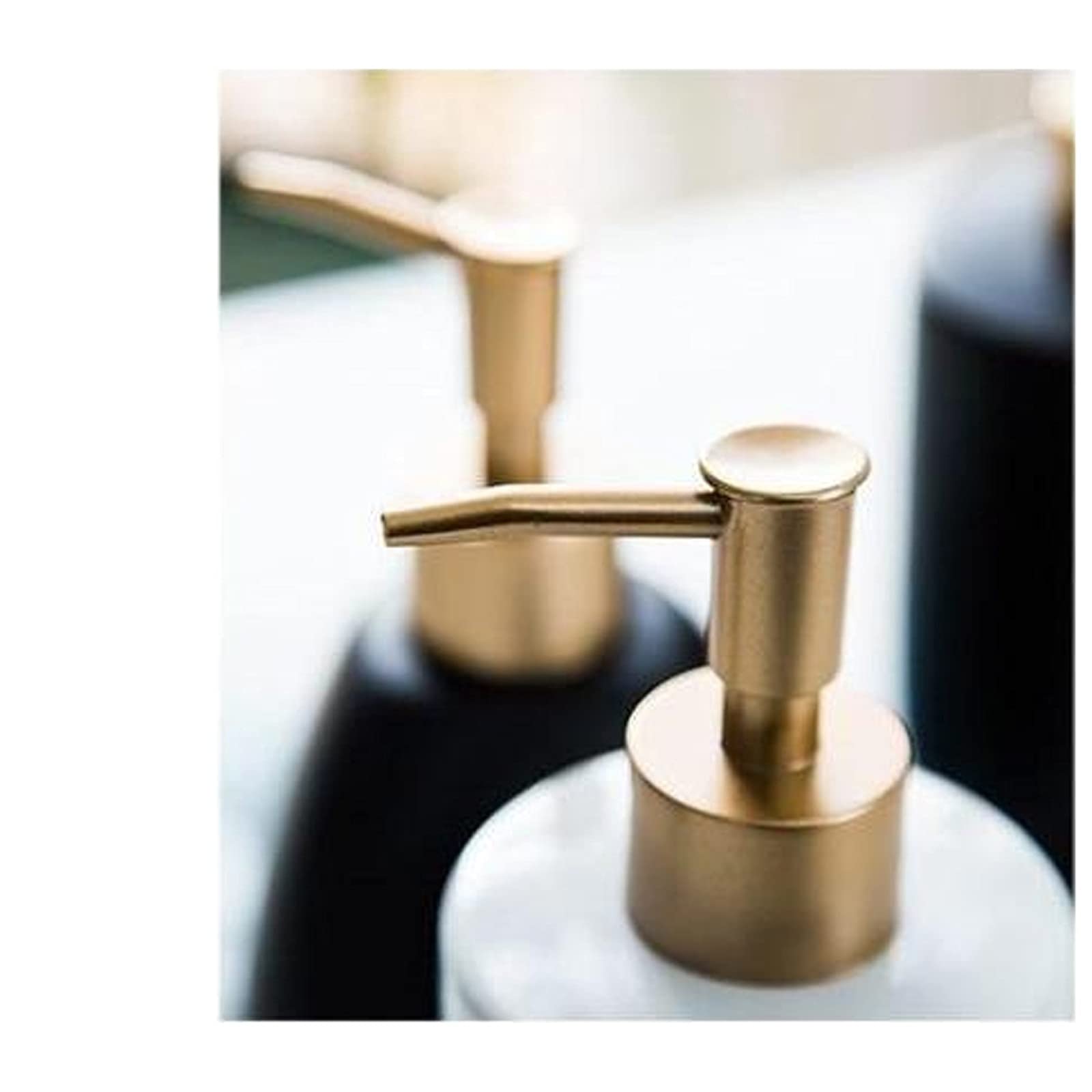 Dispenser di Sapone in Ceramica per Bagno, sottobottiglia per Cucina e flacone per Shampoo e lozione Ricaricabile con Bianco e Nero (Colore: Bianco, Dimensioni).