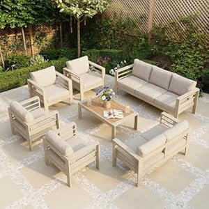 LANOX Gartenlounge Set 9 Personen Aluminium Beige