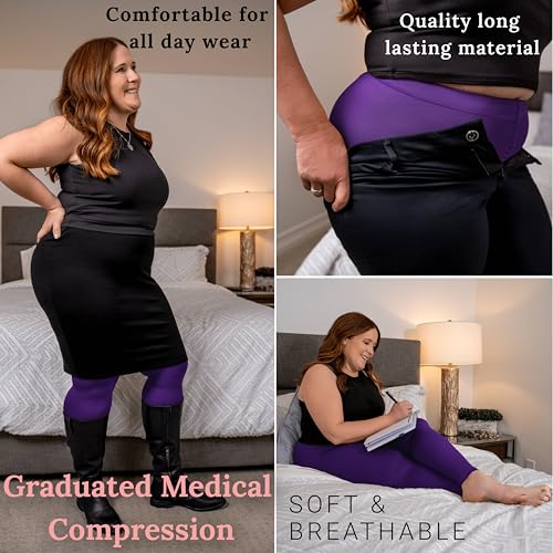 Image of ABSOLUTE SUPPORT Plus Size Compression Stockings for Women 20-30 mmHg, Improve Legs Circulation, Swelling & Pain, A717PS