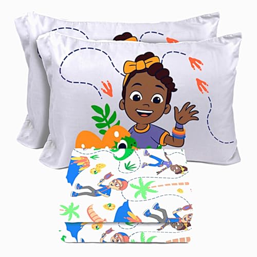 Image of Sunny Side Up Kids Sheet Set Includes Sheets and Pillow Cover - 100% Microfiber Bedding and Room Decor, Gray - Blippi, 4 Piece Full