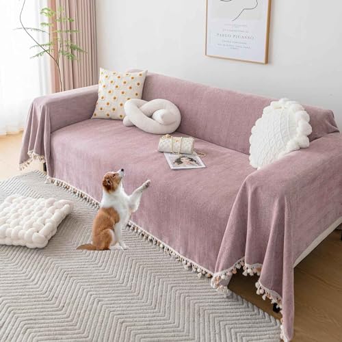 Manta de felpilla para sofá grande de 3 plazas, antideslizante, manta extragrande para sofá, sillón y cama, 70 x 150 pulgadas, color gris
