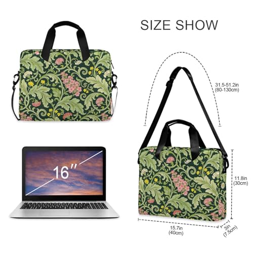 Funda para portátil 15.6 pulgadas rosas y hojas verdes miniatura 5