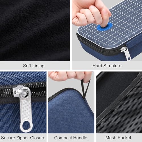 Image of Bukere Travel Sunglasses Organizer Case Adjustable Slot For Multiple Eyeglasses Hard-shell Portable Storage Box for Men Women