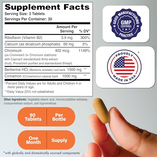 Image of Health Thru Nutrition GlucoPro Max - with 1500mg Berberine 90 Tablets