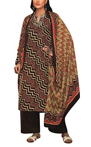ladyline Womens Pashmina Ethnic Printed Salwar Kameez Suit Indian Dress