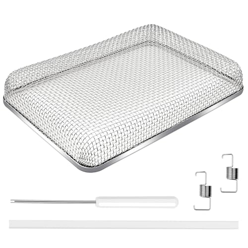 SheeChung RV Furnace Vent Screen, Flying Insect Screen Water Heater Cover for Camper, 8.5 x 6 x 1.3 Inch, Stainless Steel Bug Screen with Installation Tool & Silicone Rubber