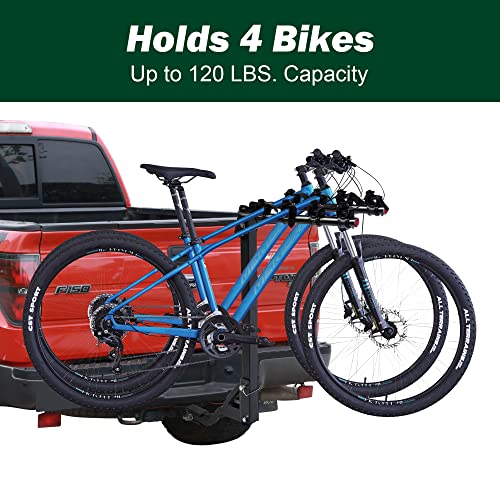 Image of Young 4 Bike Rack - Bicycle Racks Mount Carrier for Cars, SUV and Minivans with 2 inch or 1-1 /4 inch Hitch Receiver, Easy Assembly and Safe Locking