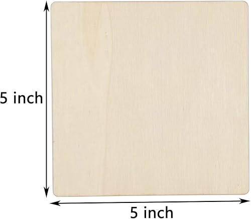 Miniatura 3 de 20 piezas de madera sin terminar, de 5 x 5 pulgadas, cuadrados de madera natural en blanco para manualidades, pintura, azulejos de scrabble,