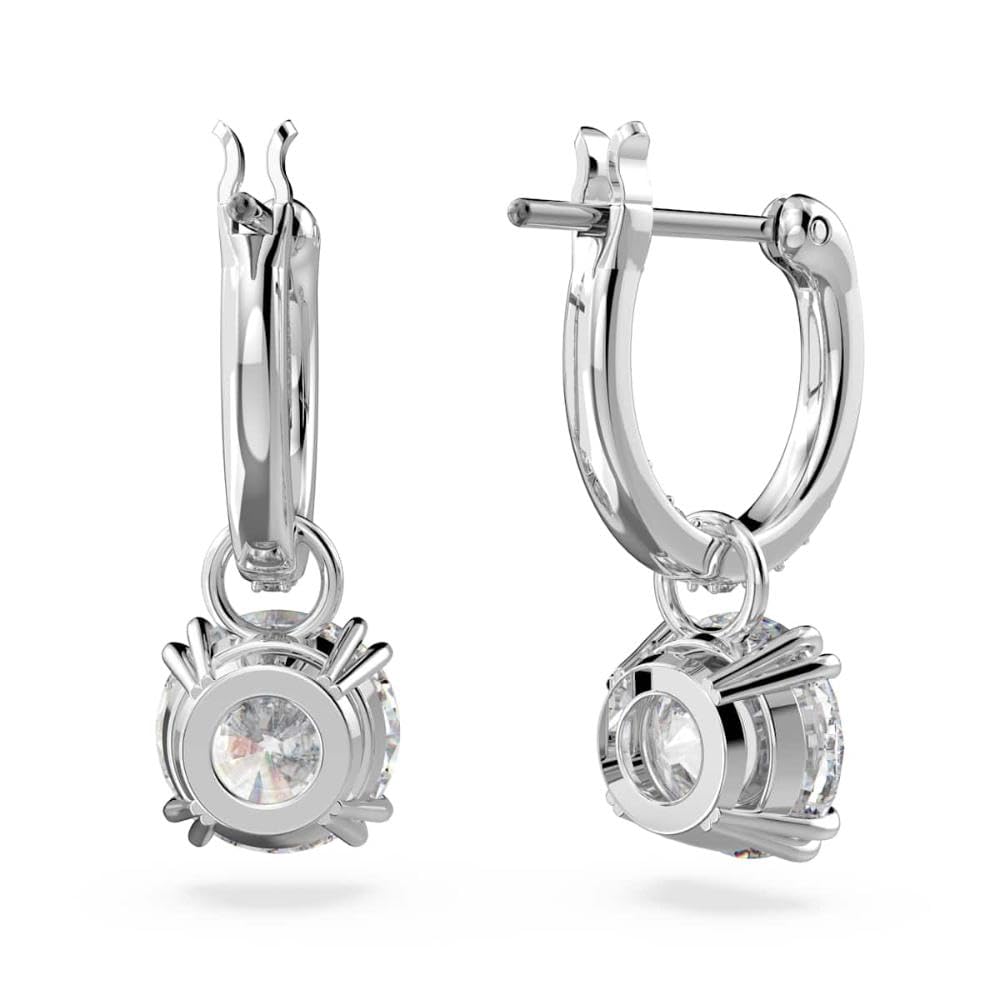 Swarovski Stilla Colección pendientes colgantes, talla redonda, blanco